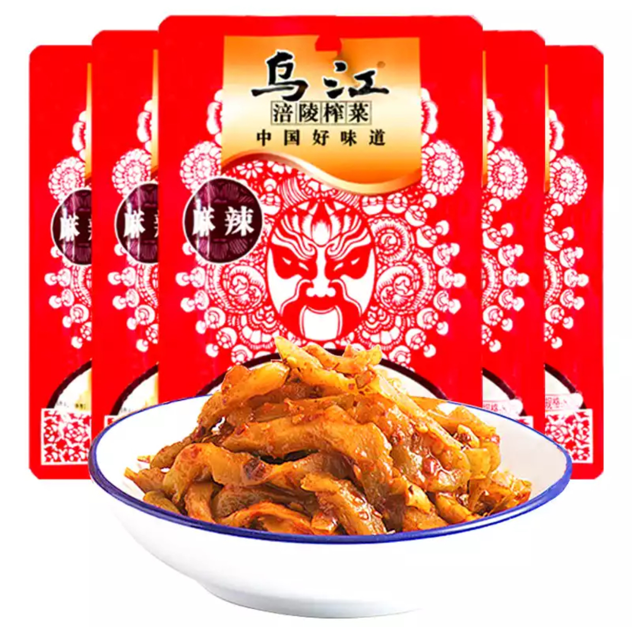 1616乌江榨菜 榨菜酱腌菜 红油榨菜 麻辣口味 榨菜 80g*6袋