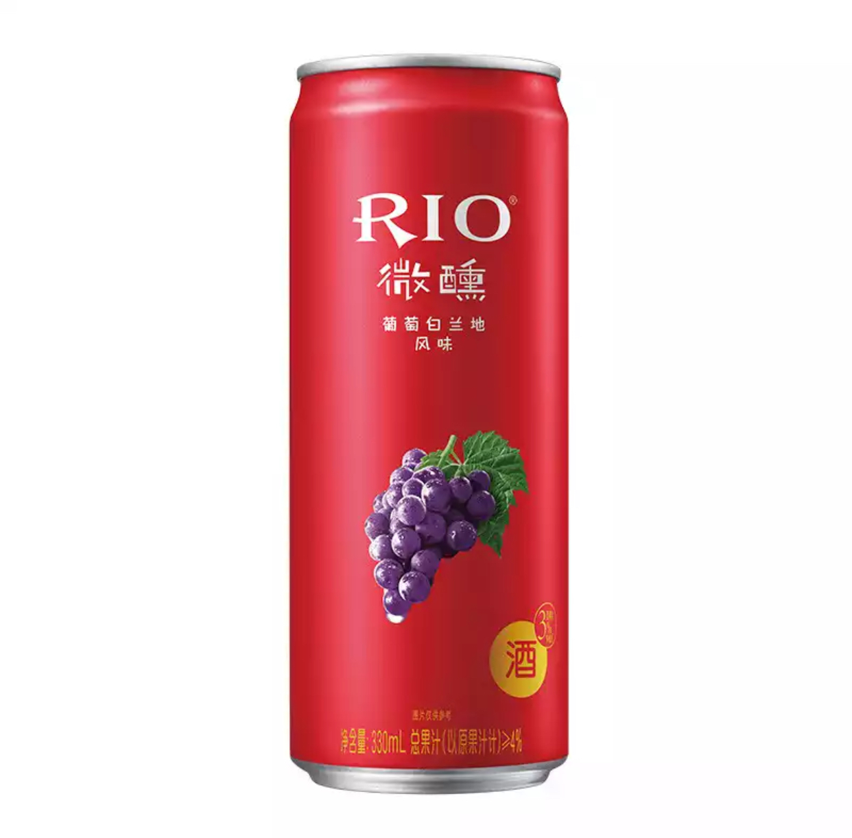 rio微醺葡萄白兰地风味鸡尾酒330ml罐